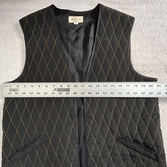 Kajuen Refined Collection Womens Diamond Quilted Vest Size 13 Black Japan - Picture 7 of 8